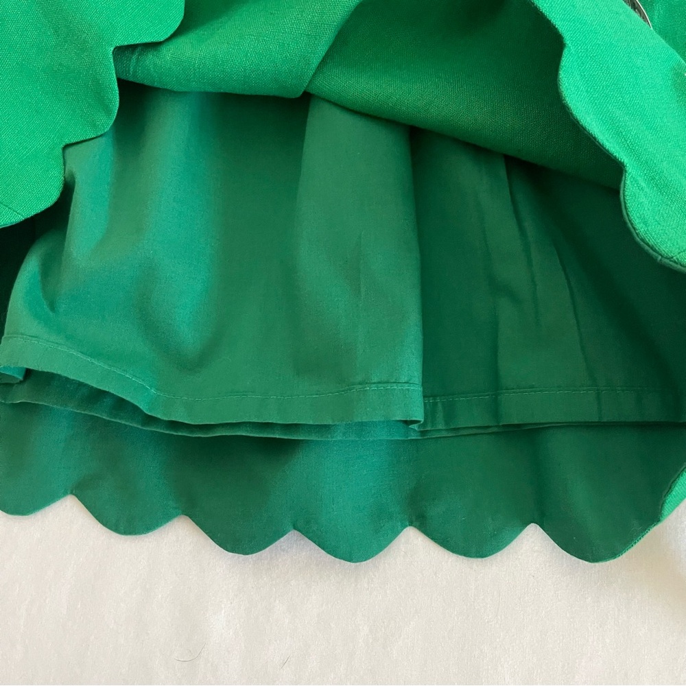 J. Crew Vibrant Green Scalloped Mini Skirt Size 0 - Picture 9 of 10